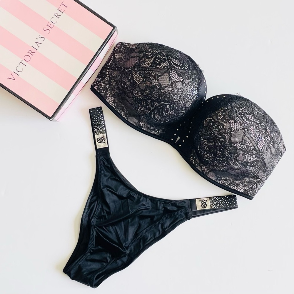 34D MEDIUM Victoria’s Secret Bombshell black bra set